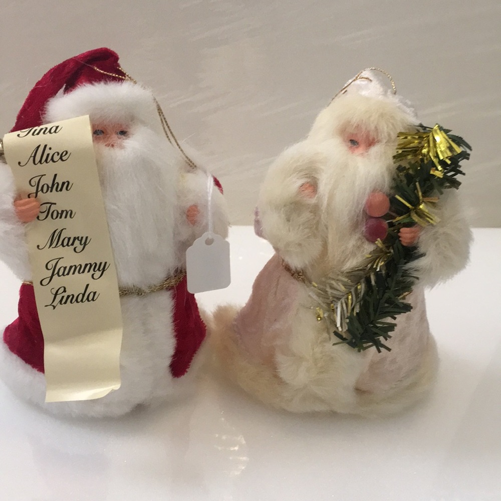A Pair of Xmas Santa Ornaments